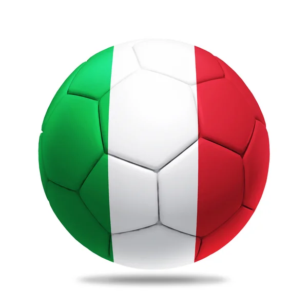 Balón de fútbol 3D con bandera del equipo de Italia — Foto de Stock