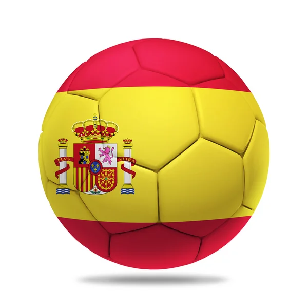 Pallone da calcio 3D con bandiera della squadra spagnola — Foto Stock