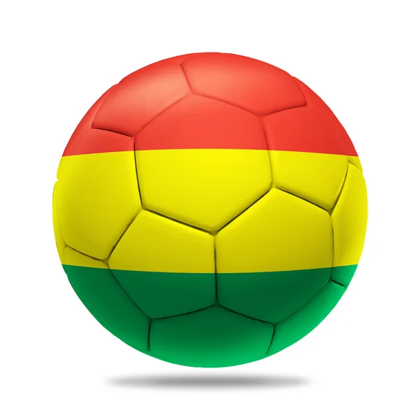 Bola de futebol 3D com bandeira da equipe da Bolívia — Fotografia de Stock