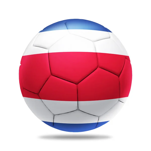 Pallone da calcio 3D con bandiera della squadra Costa Rica — Foto Stock