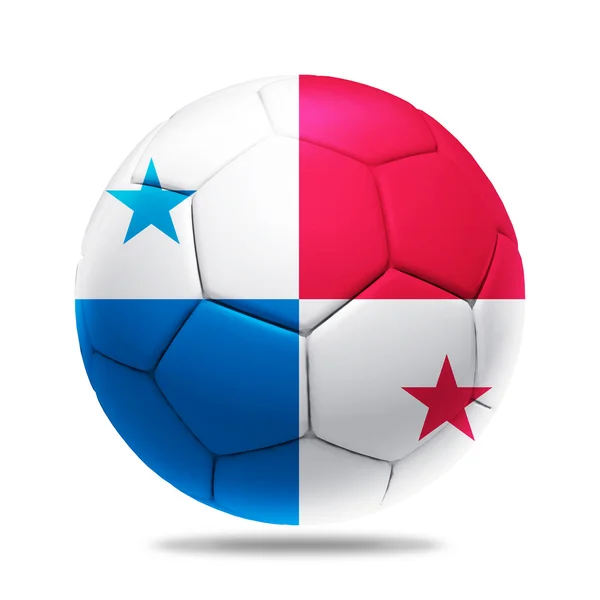 Balón de fútbol 3D con bandera del equipo de Panamá —  Fotos de Stock