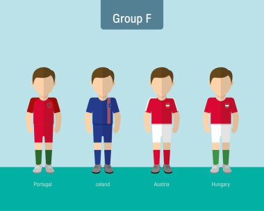 Futbol Tekdüzen grup F. düz tasarım.