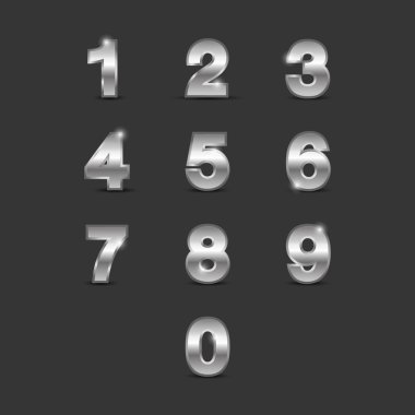 gümüş sayı vektör illüstrasyon.