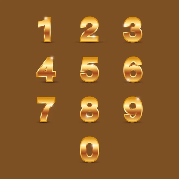 Golden number vector illustration. — Stock Vector