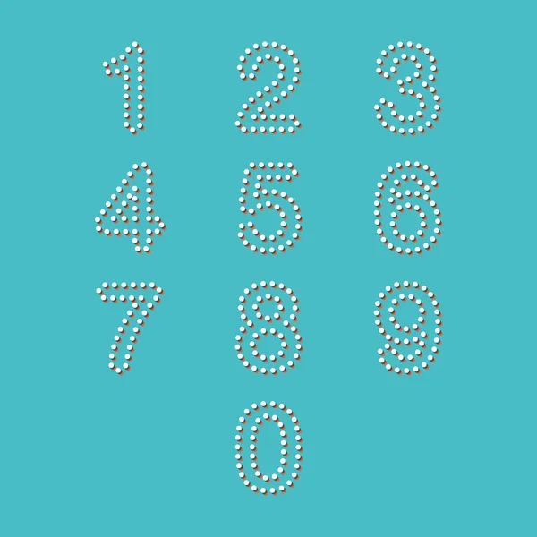 Numer zestawu kolorowy kropka — Wektor stockowy
