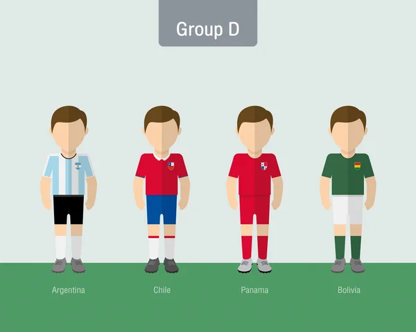 Copa 2016 uniforme calcio gruppo D . — Vettoriale Stock