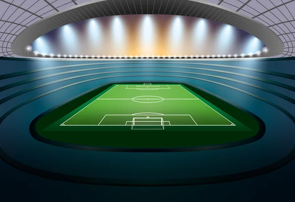 Fußballstadion mit Spot-Licht. Fußballstadion. — Stockvektor