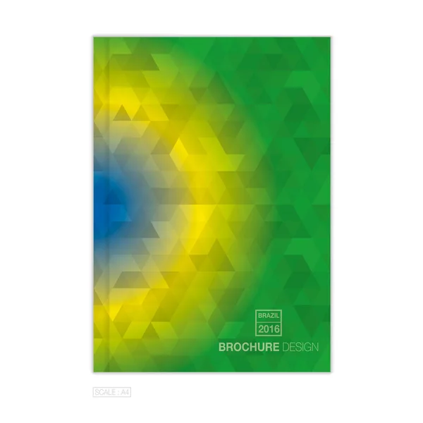 ブラジルの色でパンフレット背景を抽象化します。ベクトル eps10. — ストックベクタ