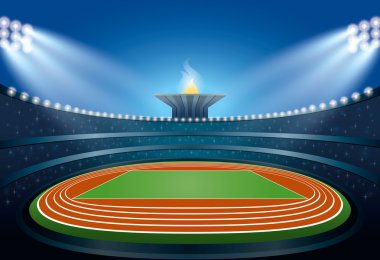 Atletizm Stadyumu. Yaz oyunları 2016. Vektör çizim