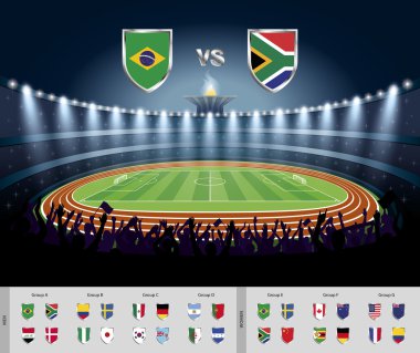 Bir futbol insanlara heyecanlı kalabalık ile futbol turnuvası 2016 