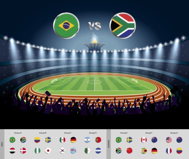 Bir futbol insanlara heyecanlı kalabalık ile futbol turnuvası 2016 