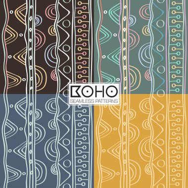 Etnik boho Dikişsiz desen. Vintage süsleme. Vektör illustra