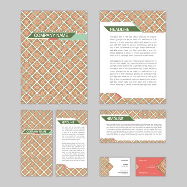 Soyut kurumsal şablonlar kümesi. Etnik boho sorunsuz bilmece