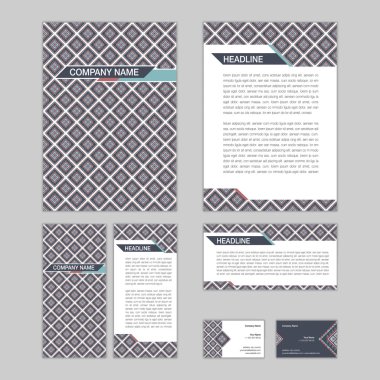 Soyut kurumsal şablonlar kümesi. Etnik boho sorunsuz bilmece