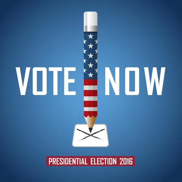 Nu stemmen. De campagne van de presidentsverkiezingen van 2016 Usa. — Stockvector