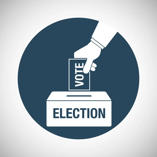 Election day concept pictogram. Hand stemming papier aanbrengend de bal — Stockvector