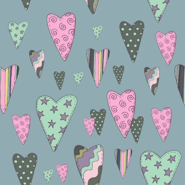 kalpleri ile romantik seamless modeli