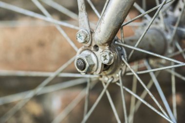 Tekerlek bir vintage bisiklet üzerinde detayını yakın çekim