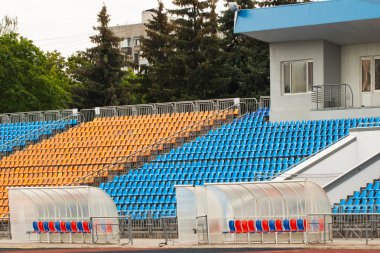 Boş parlak koltuk stadyum ve spor takımları için
