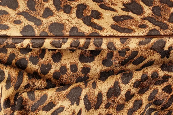 Ανάγλυφο γνήσιο δέρμα, τροπικό σχέδιο λεοπάρδαλης γκρο πλαν, υφή και μοντέρνο φόντο — Φωτογραφία Αρχείου