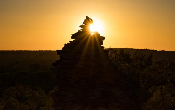 Sunflare fundo outback Austrália — Fotografia de Stock