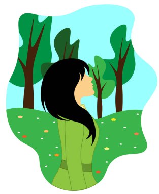 Yazın parktaki kız.