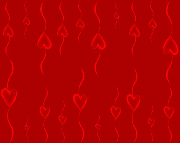 Fond Rouge Abstrait Avec Des Cœurs — Image vectorielle