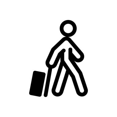 Man with luggage bag solid icon vector design good for web or mobile app
