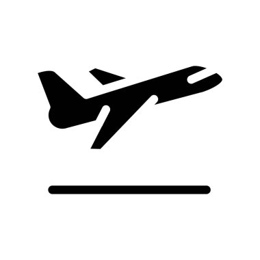 Plane Take Off Departure solid icon vector design good for web or mobile app