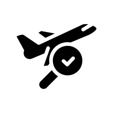 flight search solid icon vector design good for web or mobile app