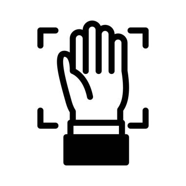 hand scan recognition solid icon vector design good for web or mobile app