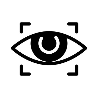 Eye scan ID recognition solid icon vector design good for web or mobile app