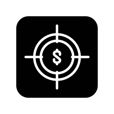 Hedef Kar Katı simge vektör tasarımı web veya mobil uygulama için uygun