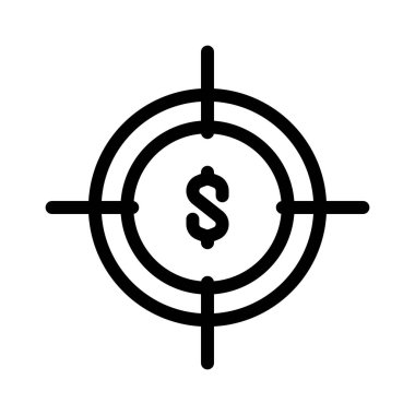 Hedef Profit ana hatları simge vektör tasarımı web veya mobil uygulama için uygundur