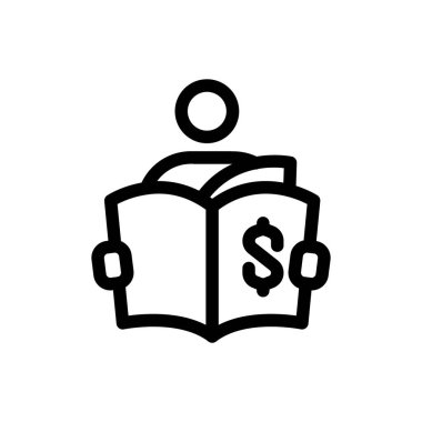 İş öğrenme ana hatları simge vektör tasarımı web veya mobil uygulama için iyidir