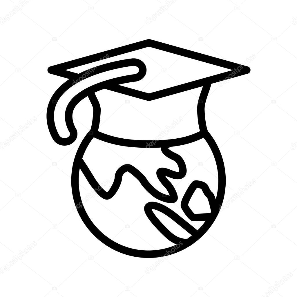 Study abroad, international education outline icon vector design good for web or mobile app