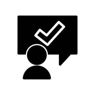 İşaretli İleti Kabarcığı katı simge vektör tasarımı web veya mobil uygulama için uygun