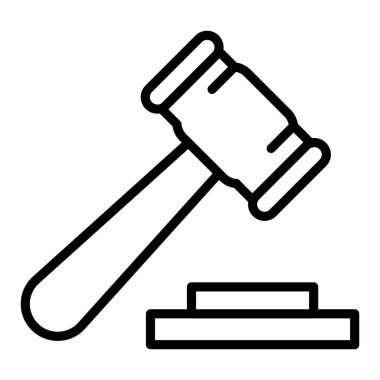 Tokmak ya da tahta çekiç ana hatları ikon vektör tasarımı web veya mobil uygulama için uygundur