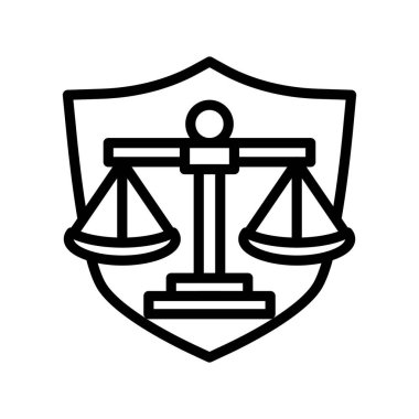 Kanun simgesi vektörü. adalet illüstrasyon imza ana hatları ikon vektör tasarımı Web veya mobil uygulama için iyi