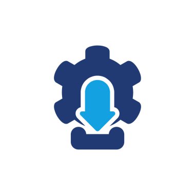 teçhizat ve indirme işareti renkli vektör tasarımı web veya mobil uygulama için uygundur