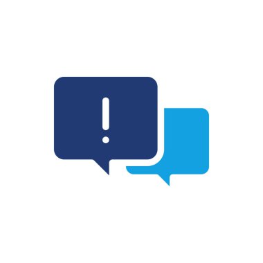 Konuşma baloncuğu renkli ikon vektör tasarımında ünlem işareti Web veya mobil uygulama için uygun