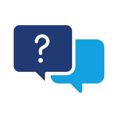 Soru işaretli simge vektör tasarımı ile kare buble sohbeti web veya mobil uygulama için uygundur