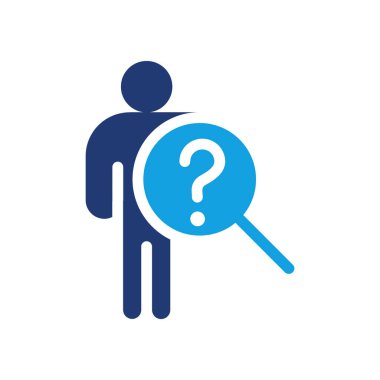 Büyüteçle Büyüteç renkli ikon vektör tasarımlı soru işareti ağ ya da mobil uygulama için uygun