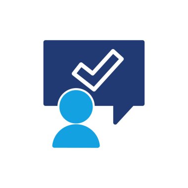 İşaretli İleti Kabarcığı renkli ikon vektör tasarımı web veya mobil uygulama için uygun