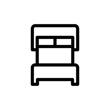 Yatak odası ana hatları ikon vektör tasarımı web ya da mobil uygulama için iyi