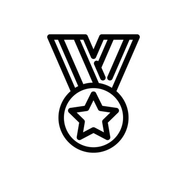 Madalya ana hatları ikon vektör tasarımı web veya mobil uygulama için uygundur