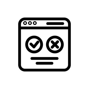 anket uygulaması ana hatları simge vektör tasarımı web veya mobil uygulama için uygundur