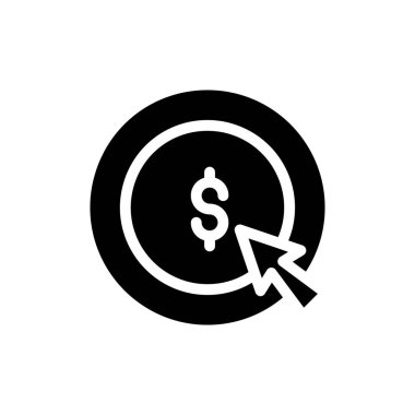 monetizasyon katı simge vektör tasarımı web veya mobil uygulama için iyidir