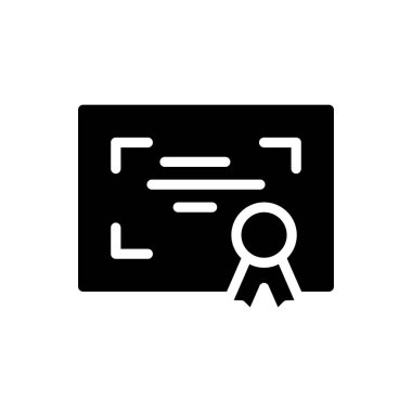 Onurlu katı simge vektör tasarımı sertifikası web veya mobil uygulama için uygundur