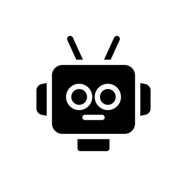 bot katı ikon vektör tasarımı web ya da mobil uygulama için uygun